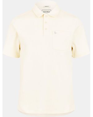 Jack Wills Jw Texture Short-Sleeve Polo Shirt - Natural