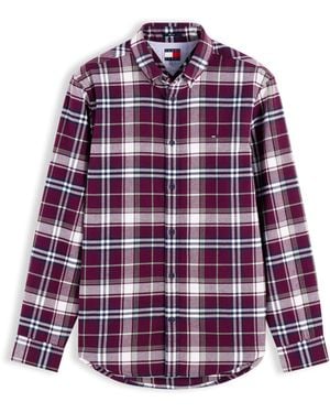Tommy Hilfiger Flannel Check Long-Sleeve Shirt - Purple