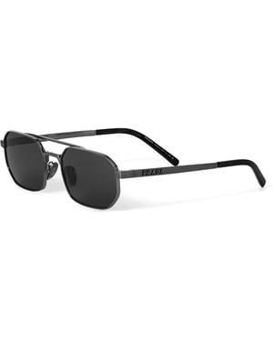 Prada Stainless Steel Aviator Sunglasses - Black