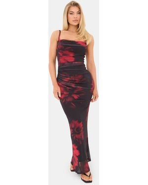 I Saw It First Mesh Maxi Dress - Red