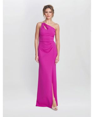 Gina Bacconi Bryony One Shoulder Maxi Dress - Pink
