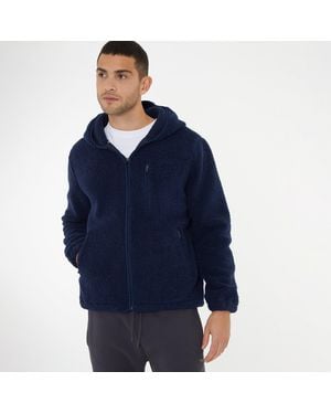 Threadbare Borg Zip Hoodie - Blue