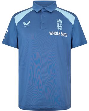 Castore 26/27 England Cricket Polo Shirt - Blue
