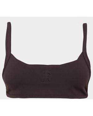 Represent Compression Moisture Wicking Strappy Crop Top - Brown