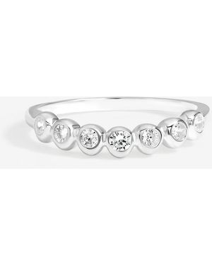 Simply Silver Sterling 925 Cubic Zirconia Bezel Ring - White