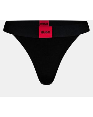 HUGO Label String Thong - Black