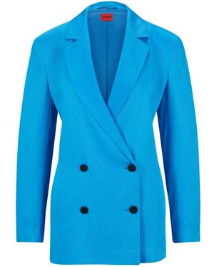 HUGO Double Breasted Blazer Jacket - Blue