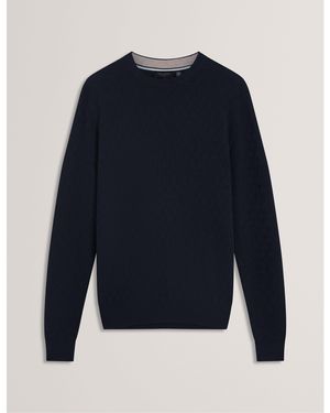 Ted Baker Stitch Crew Neck Knitted Top - Blue