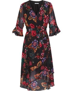 Gina Bacconi Marilene Chiffon Dress - Red