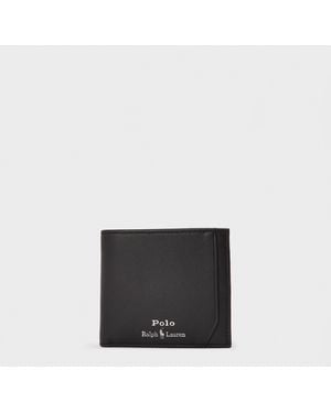 Polo Ralph Lauren Smooth Leather Billfold Coin Wallet - Black