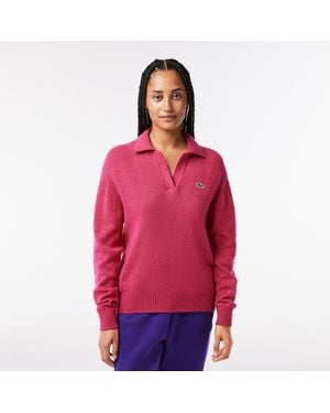 Lacoste Crocodile Logo Collared Neck Long Sleeve Jumper