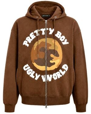 PRETTY BOY UGLY WORLD Pbuw Zip Hoodie - Brown