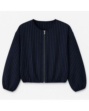 I Saw It First Bubble Hem Jacket - Blue