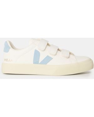 Veja Recife Leather Velcro Court Trainers - White