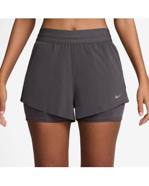 Nike Dri-Fit Swift Mid-Rise 3 2-In-1 Shorts - Grey