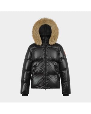 ARCTIC ARMY Puffer Og Hooded Long Sleeve Short Puffer Jacket - Black