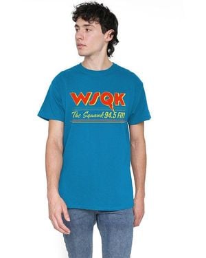 Stranger Things Lucas Wsqk Squawk T-Shirt Turquoi - Blue