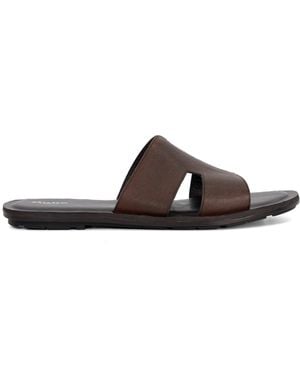 Dune Itos Leather Flat Sandals - Brown