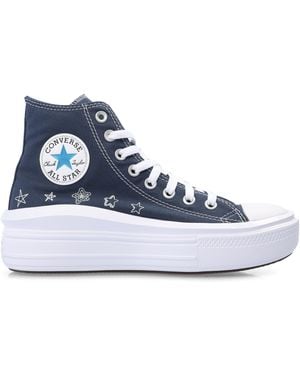 Converse Chuck Taylor All Star Mov Platform Trainers - Blue