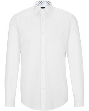 BOSS H-Hank-Kent-C3-214 Plain Long-Sleeve Shirt - White