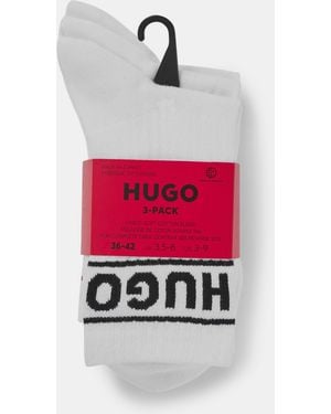 HUGO Sporty Cotton Crew Socks - White