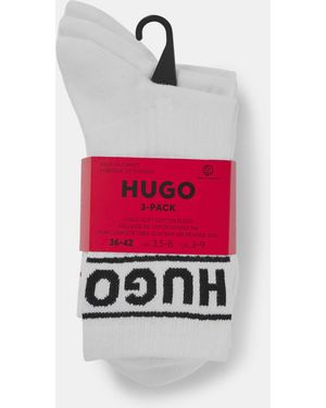 HUGO Sporty Cotton Crew Socks - White