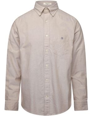 GANT Reg Oxford Ss Shirt L - Grey