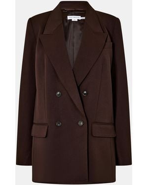 GOOD AMERICAN Double Breasted Tailored Blazer - Brown