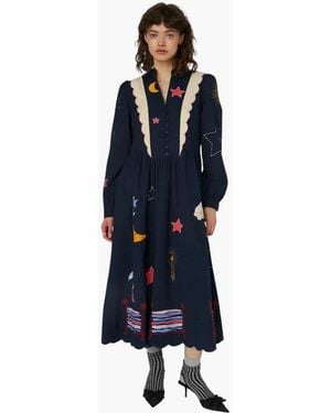 Stella Nova Bead Embellished Midi Dress - Blue