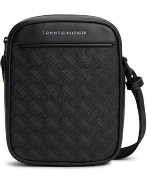 Tommy Hilfiger Modern Monogram Mini Reporter Bag - Black