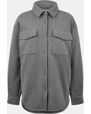 Jack Wills Quilted Padded Overshirt - Grey