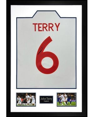 The Fan Cave John Terry Signed England Shirt Premium Frame - Black