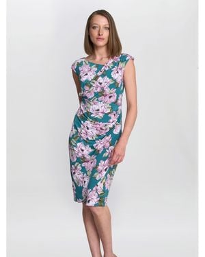 Gina Bacconi Martha Floral Print Wrap Dress - Blue