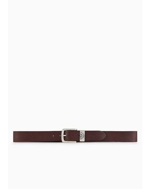 Emporio Armani Eagle Leather Belt - Brown