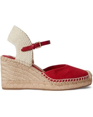 Ralph Lauren Wedge Heel Sandals - Red
