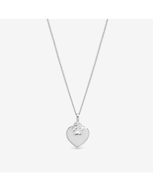 Inicio Pawprint Charm Heart Pendant - Metallic