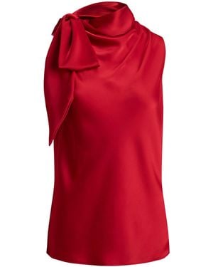 Ralph Lauren Bow Sleeveless Blouse - Red