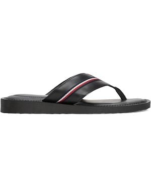 Tommy Hilfiger Core Toe Post Flat Sandals - Black