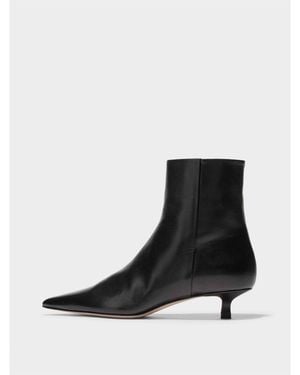 Aeyde Sofie Cow Boot Ankle Heeled Boots - Black