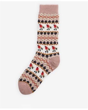 Barbour Robin Fair Isle Socks - White