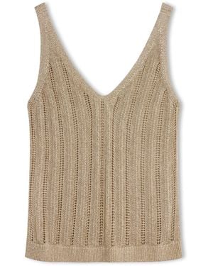 Ted Baker V Neck Knitted Tank Top - Natural
