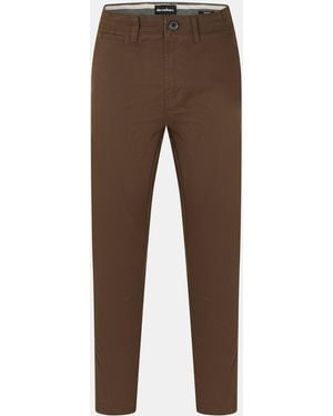 Threadbare Slim Fit Trousers - Brown
