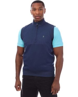Farah Clint Midlayer Gilet - Blue