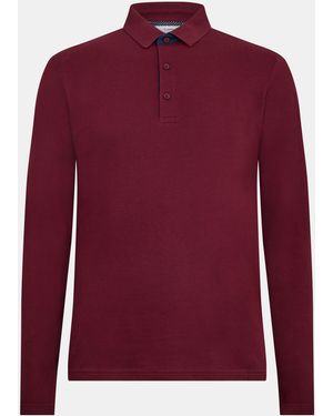 Peter Werth Glasby Long Sleeve Polo Shirt - Red