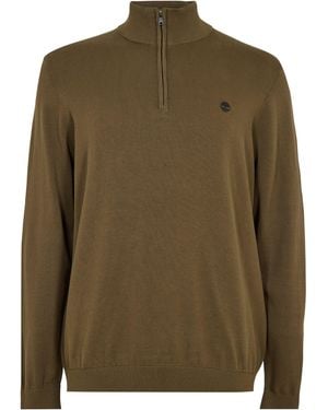 Timberland Cotton 1/4 Zip Fleece - Green