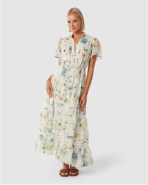Forever New Laura Trim Detail Maxi Dress - Metallic