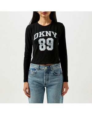 DKNY Logo Long Sleeve T-Shirt - Black