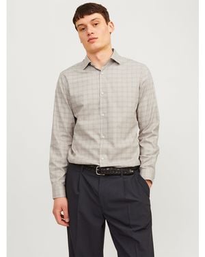 Jack & Jones Parker Long Sleeve Patterned Shirt - Grey