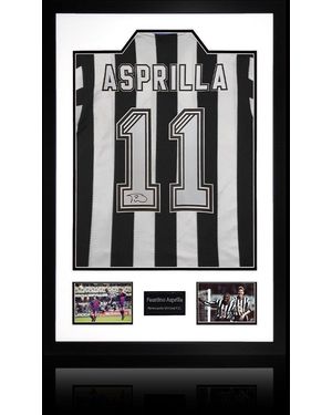 The Fan Cave Faustino Asprilla Signed Newcastle United Shirt Pr - Black