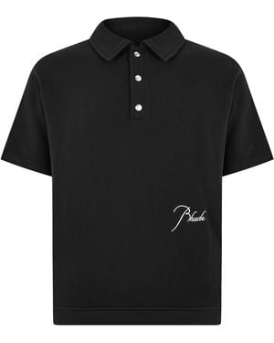 Rhude Pique Short-Sleeve Plain Shirt - Black